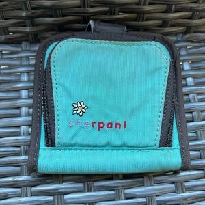 Sherpani wallet green blue 4.5" snap